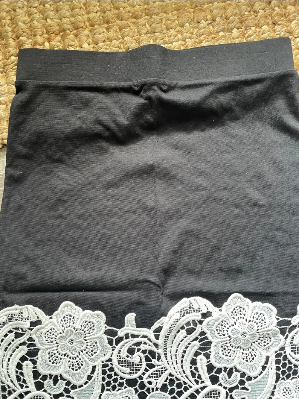 Olivia Blu Black/White Lace Pencil Skirt